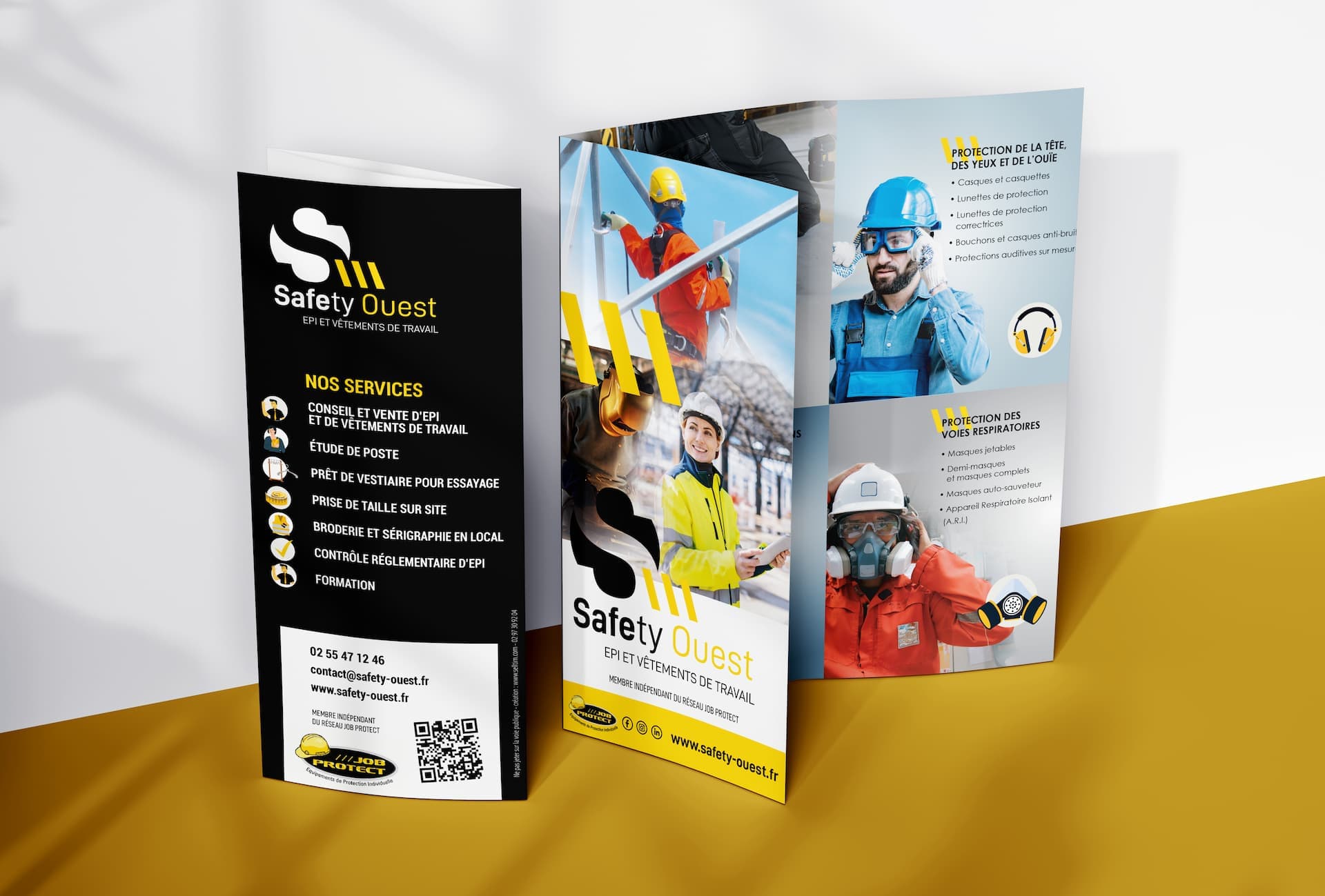 Safety Ouest : Identité visuelle, supports imprimés, site web